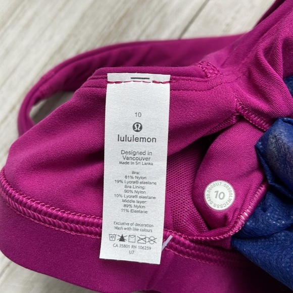 Lululemon Arise Bra C/D size 10 Fuschia Silver NEW Special Edition - Picture 6 of 8